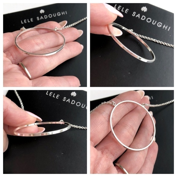Lele Sadoughi Silver Circle Necklace - Picture 11 of 12